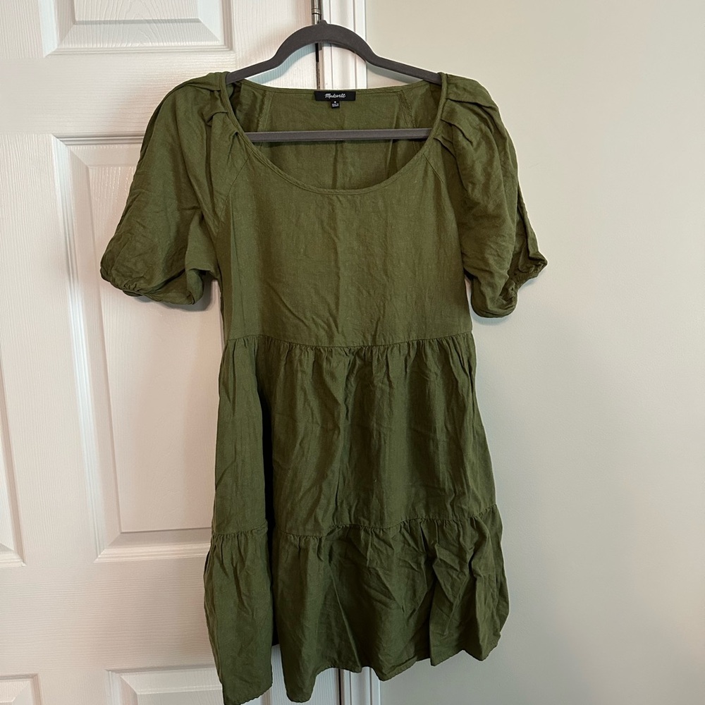 Green Puff Sleeve Madewell Dress